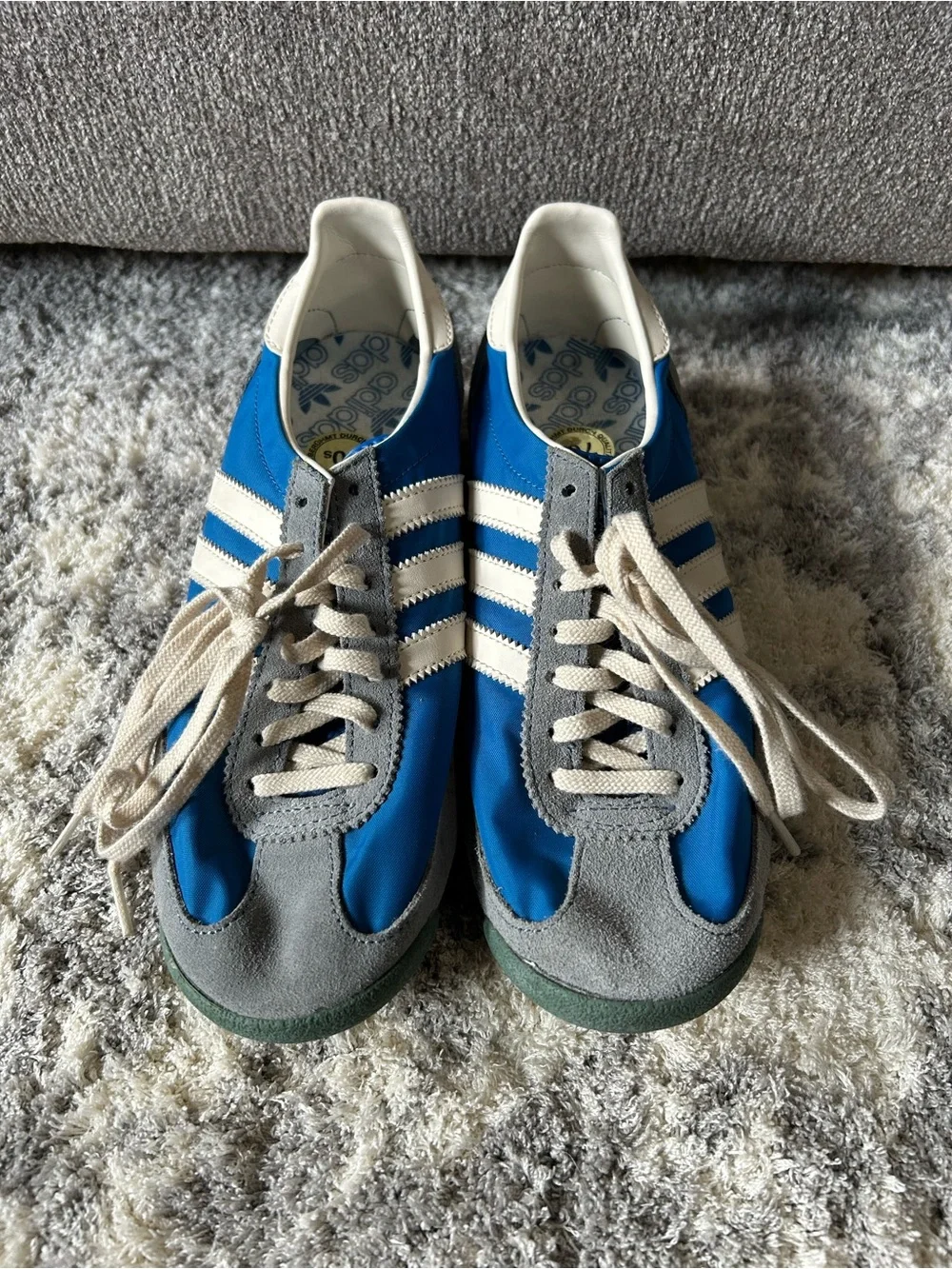 adidas Men’s Blue, Gray & White Retro Runner Sneakers